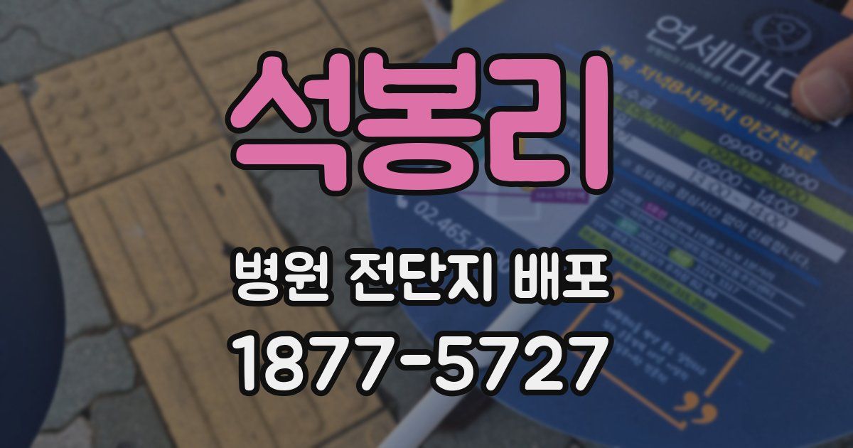 석봉리 병원 전단지 배포