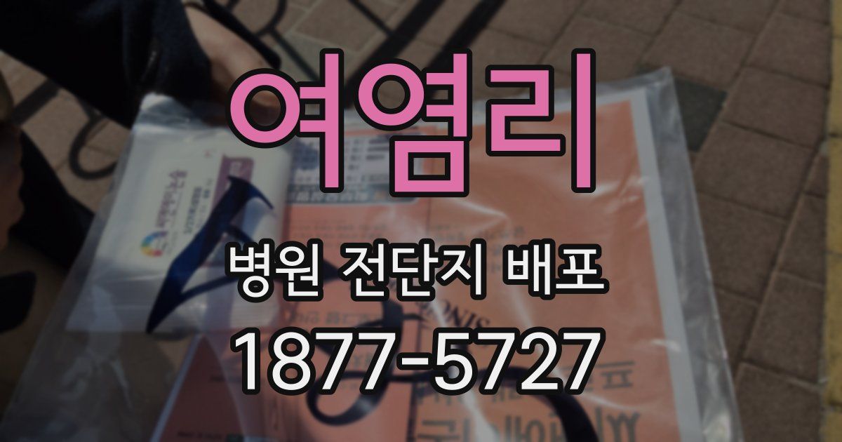 여염리 병원 전단지 배포