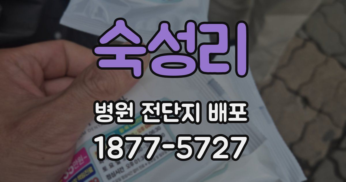 숙성리 병원 전단지 배포