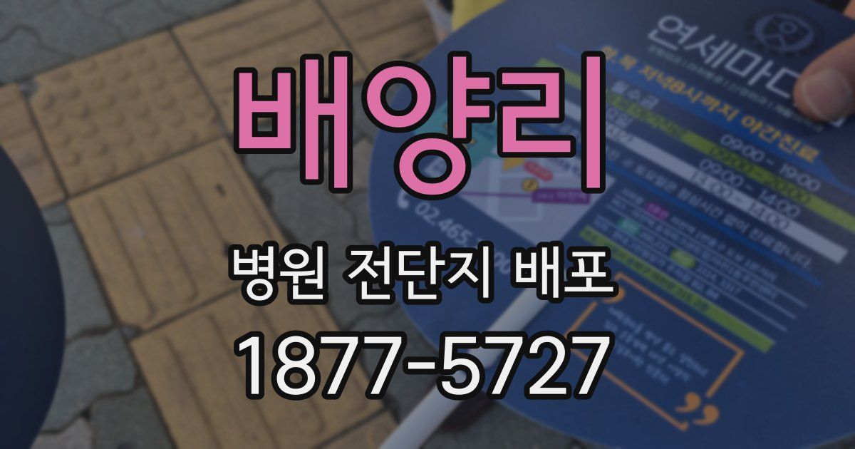 배양리 병원 전단지 배포