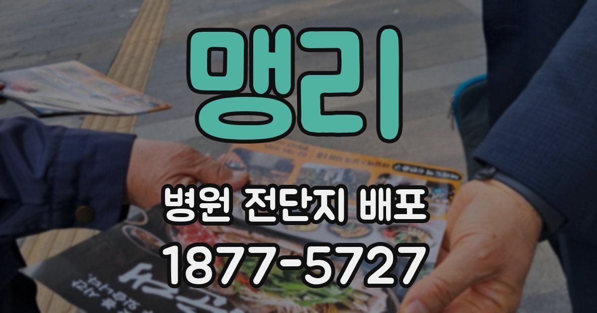 맹리 병원 전단지 배포