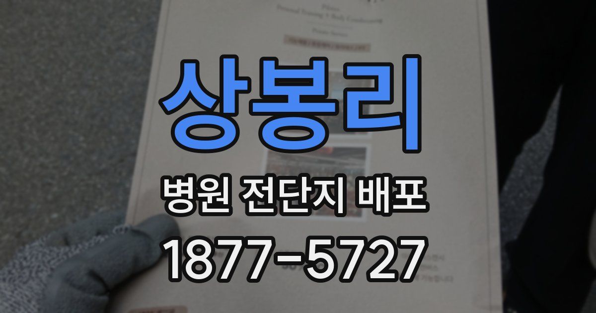 상봉리 병원 전단지 배포