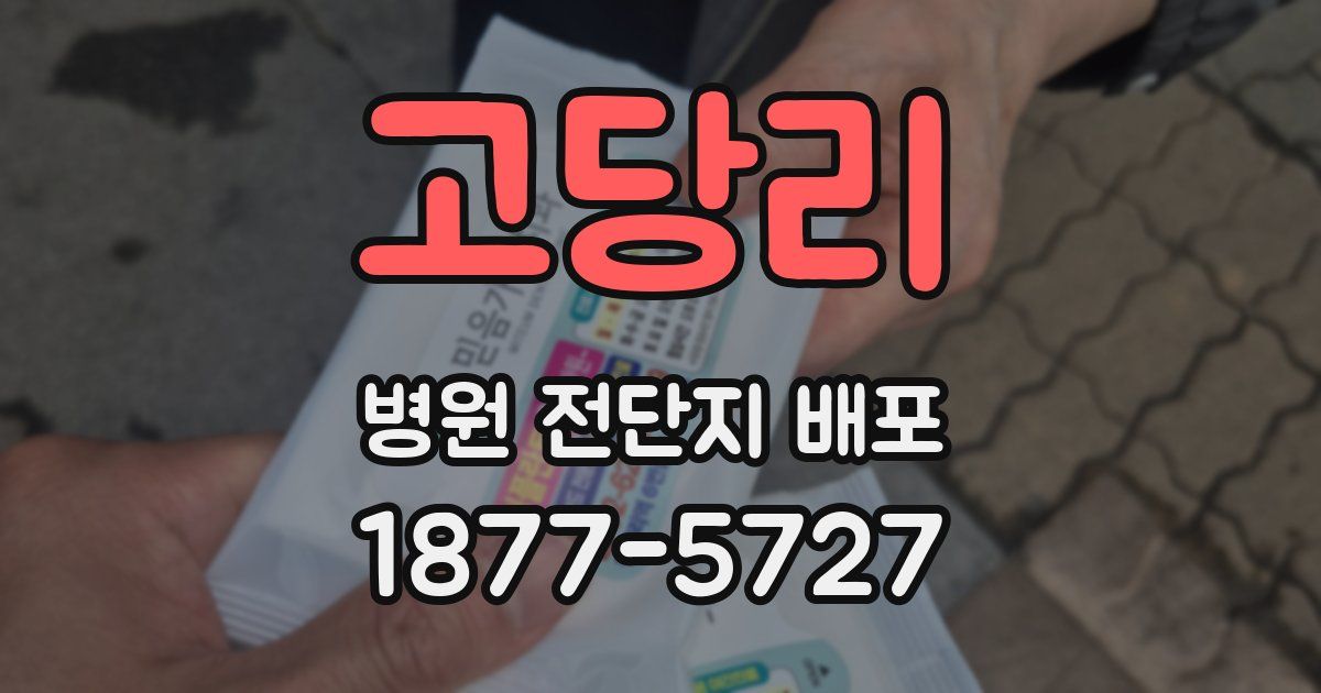 고당리 병원 전단지 배포