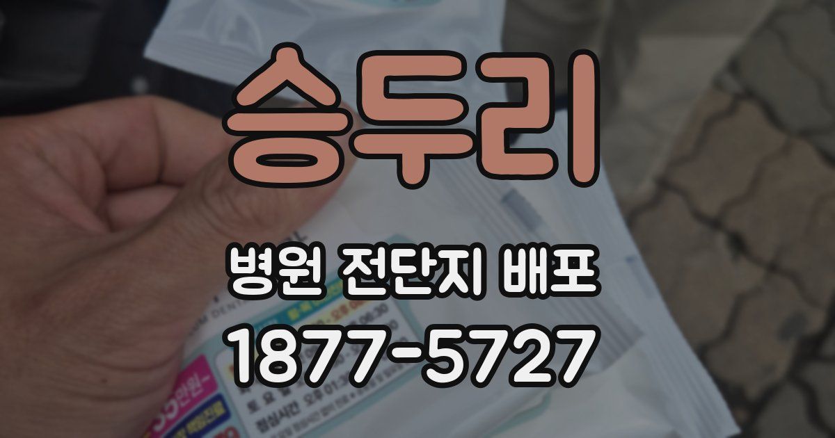 승두리 병원 전단지 배포