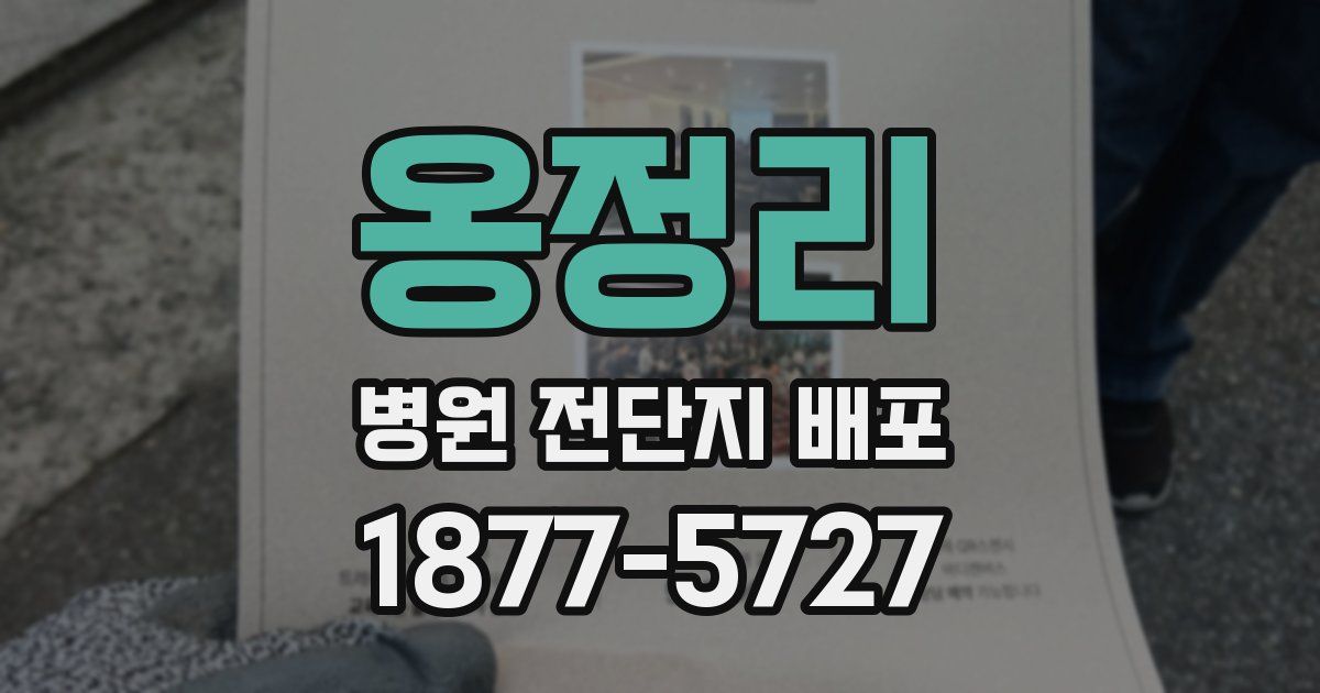옹정리 병원 전단지 배포