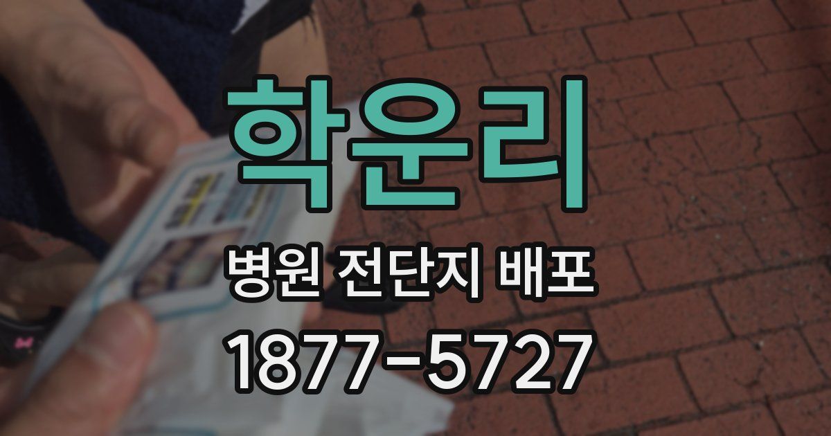 학운리 병원 전단지 배포