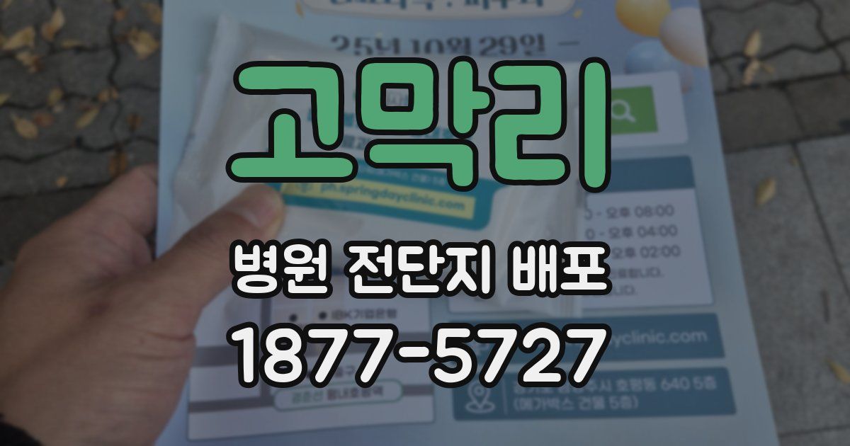 고막리 병원 전단지 배포