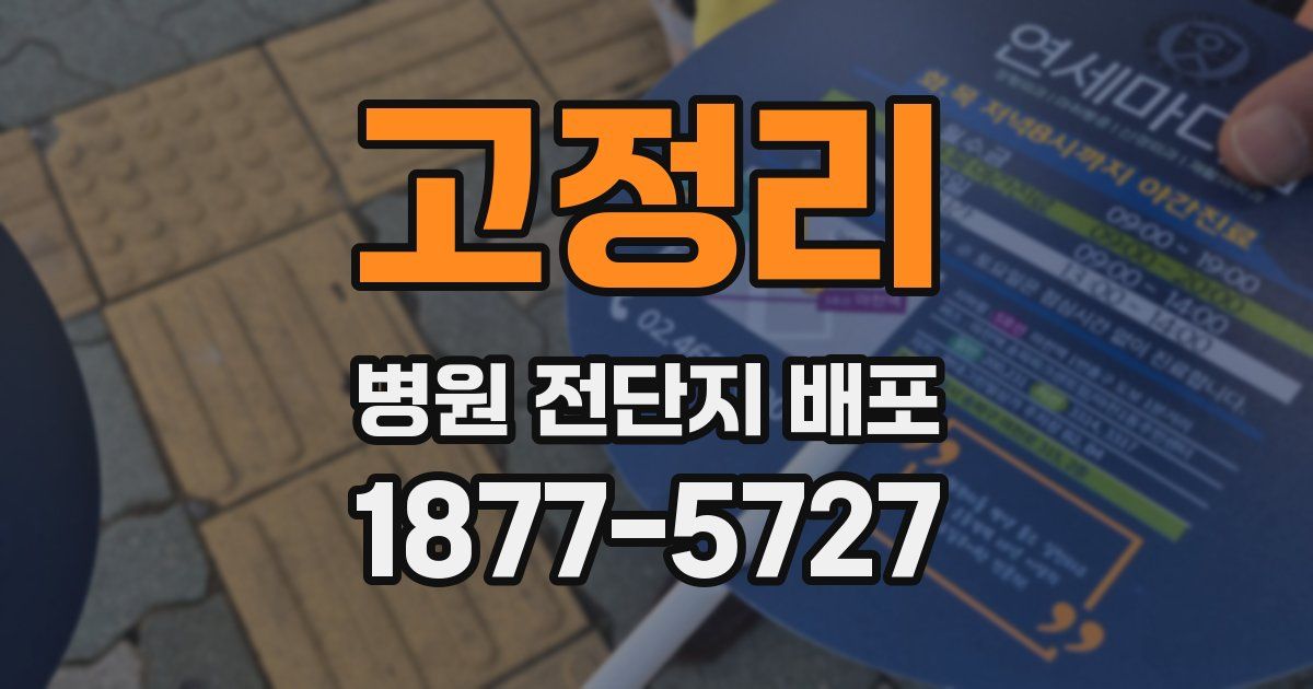 고정리 병원 전단지 배포
