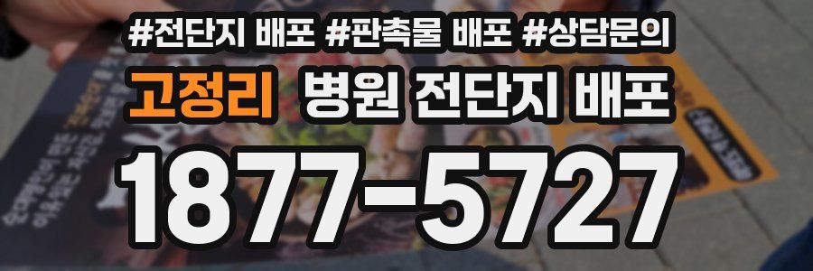 고정리 병원 전단지 배포