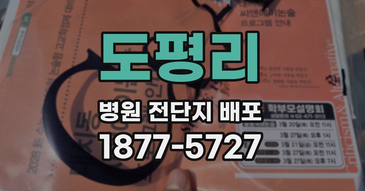 도평리 병원 전단지 배포