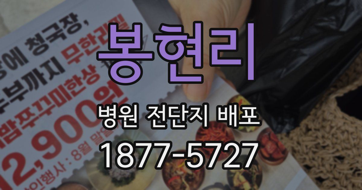 봉현리 병원 전단지 배포