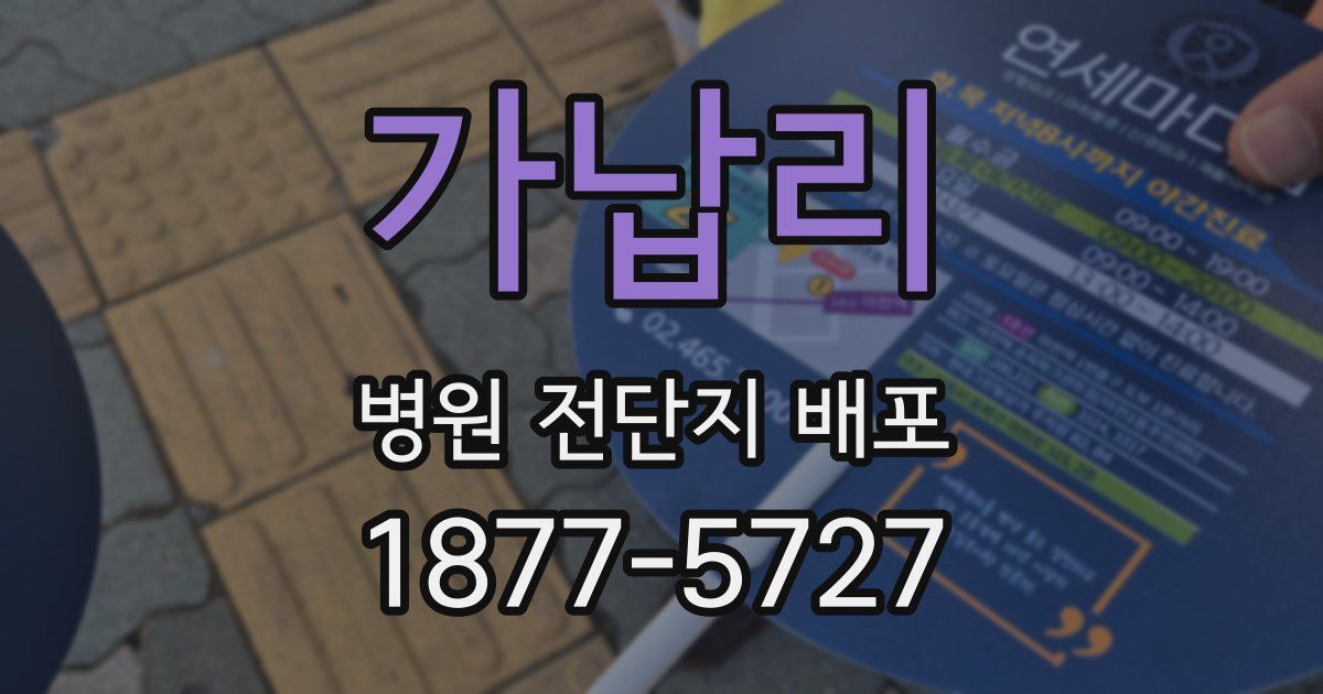 가납리 병원 전단지 배포