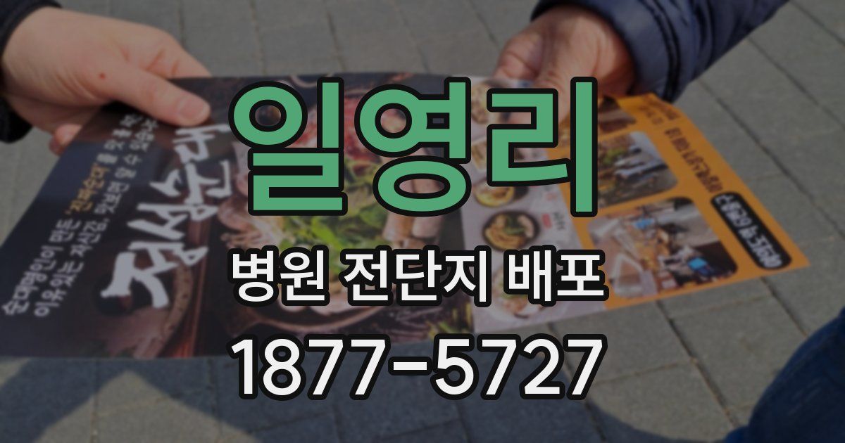 일영리 병원 전단지 배포