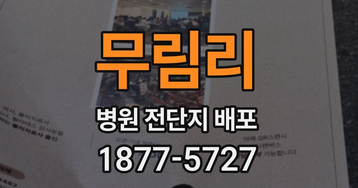 무림리 병원 전단지 배포