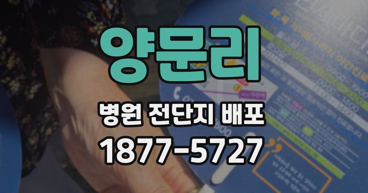 양문리 병원 전단지 배포