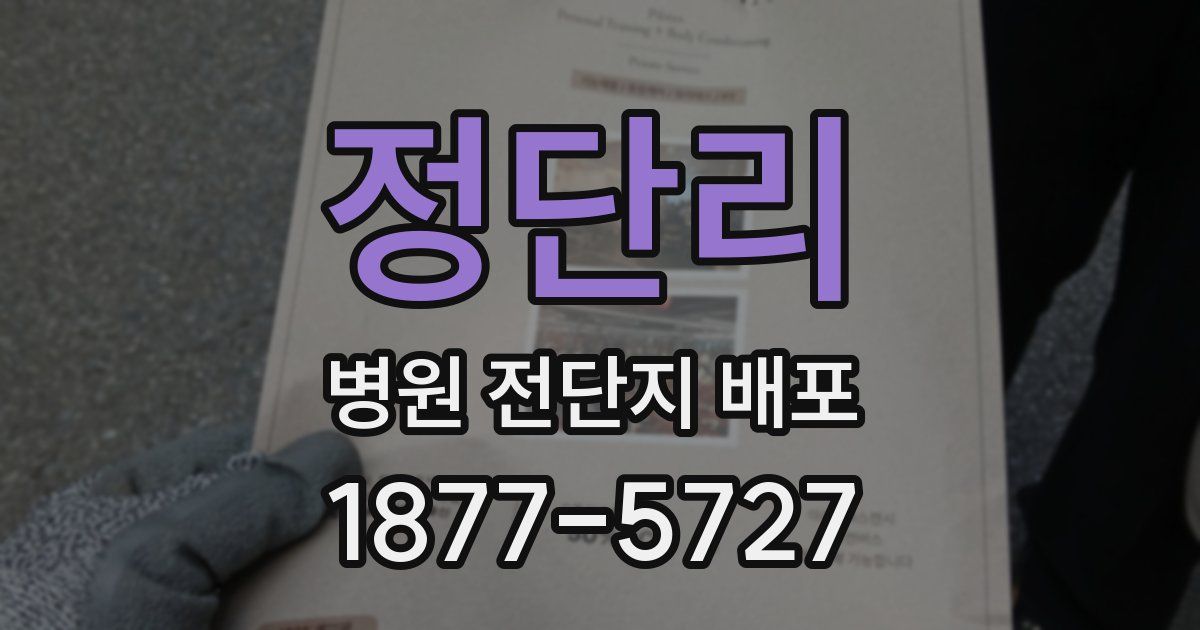 정단리 병원 전단지 배포