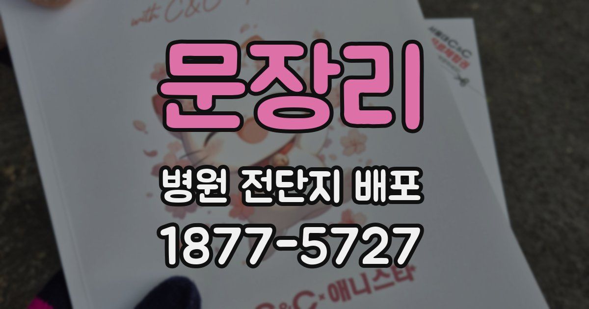 문장리 병원 전단지 배포