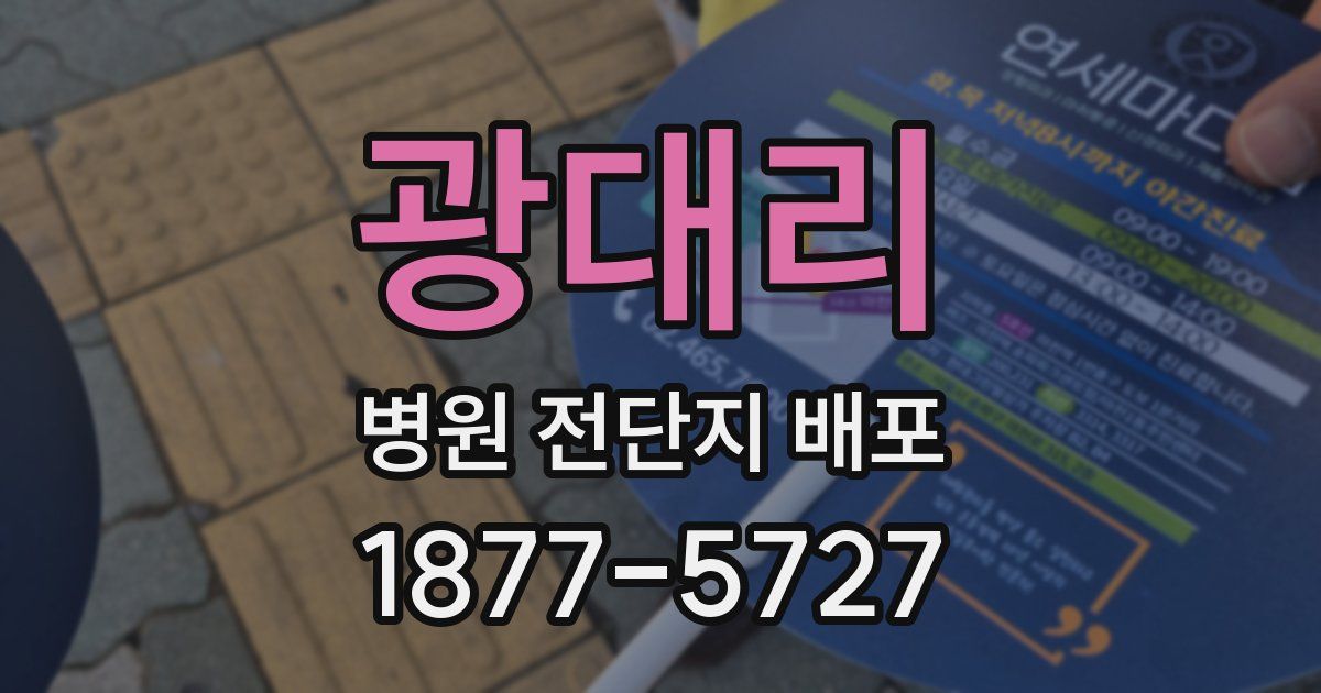 광대리 병원 전단지 배포