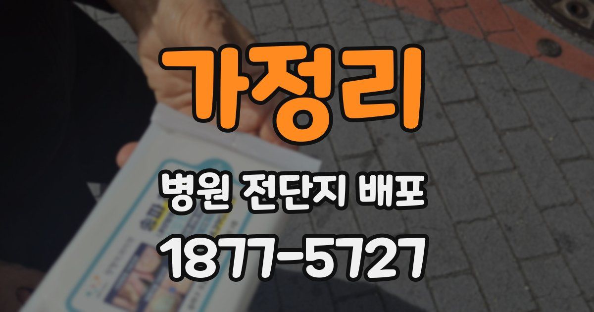 가정리 병원 전단지 배포