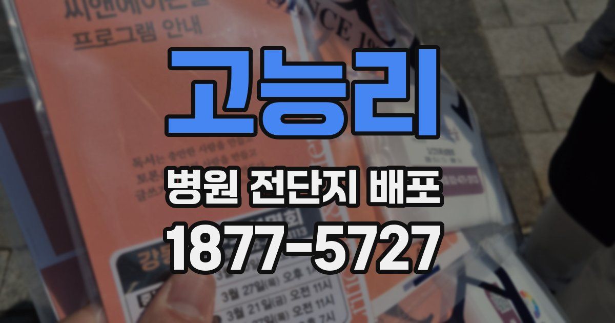 고능리 병원 전단지 배포