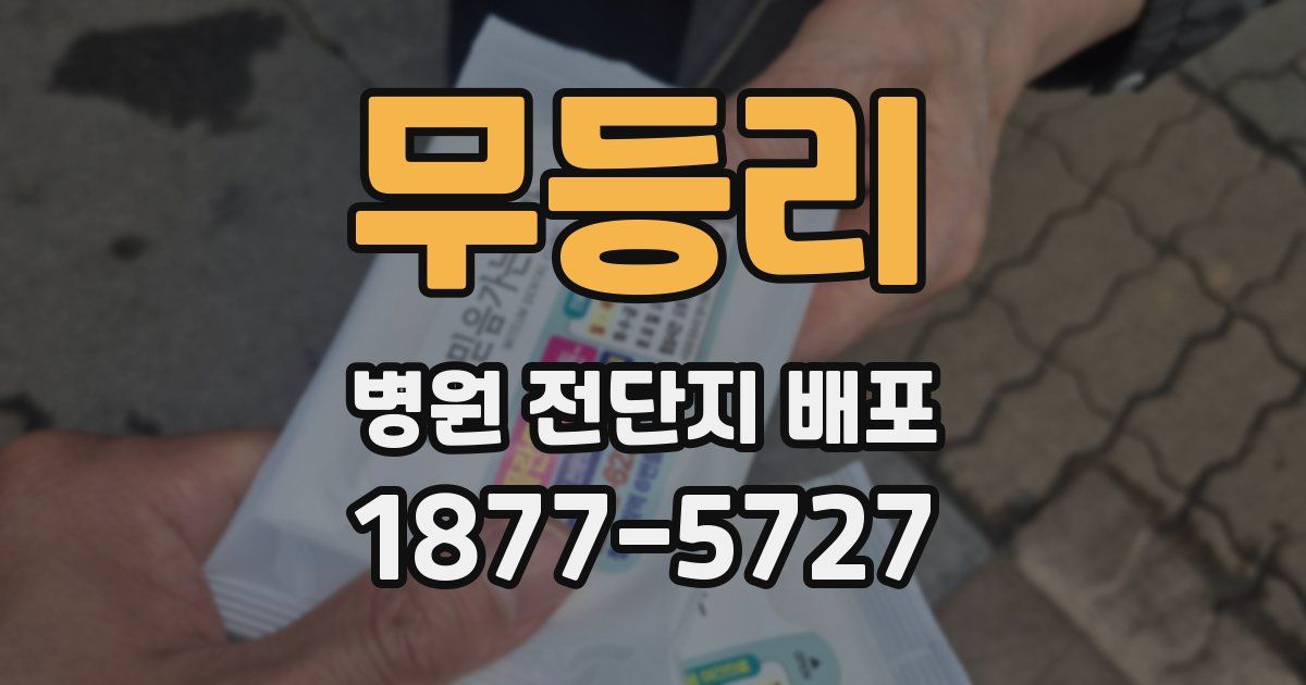 무등리 병원 전단지 배포