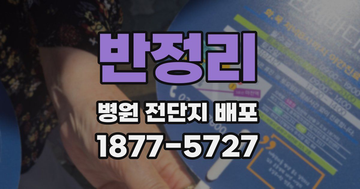 반정리 병원 전단지 배포