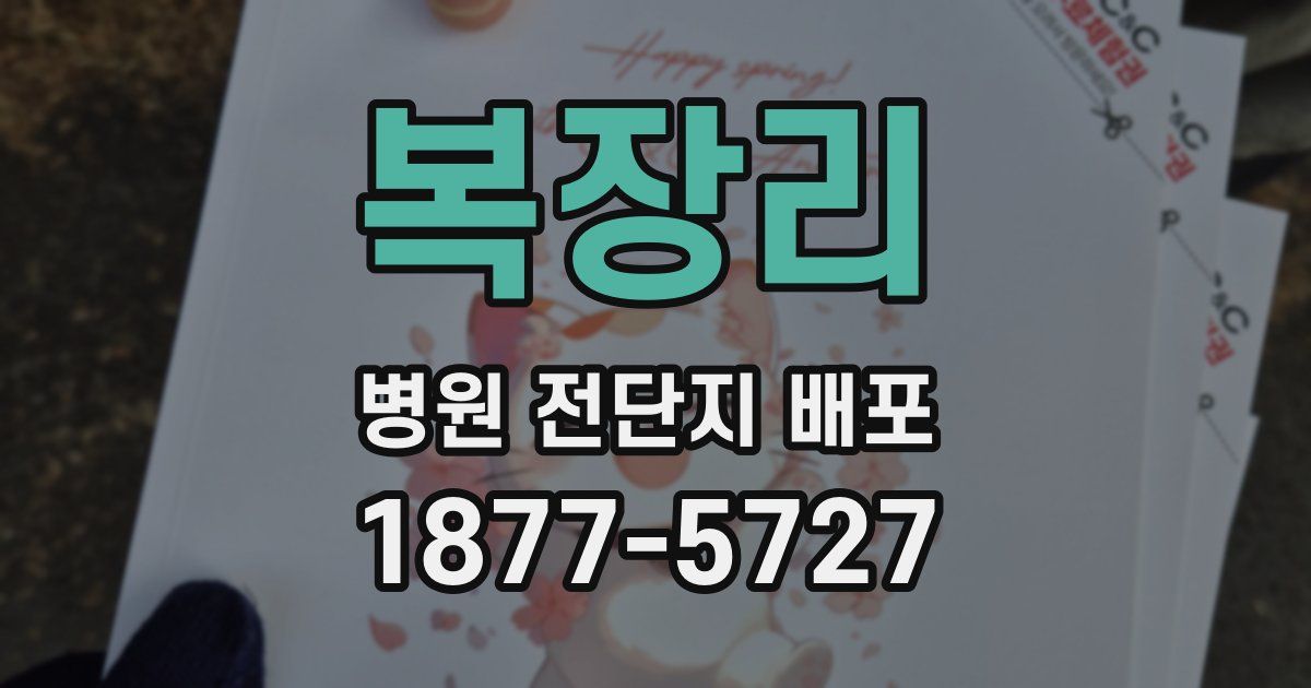 복장리 병원 전단지 배포