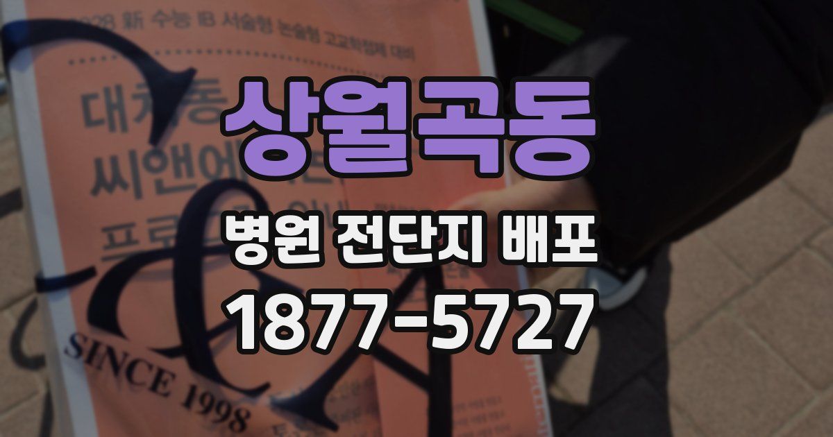 상월곡동 병원 전단지 배포