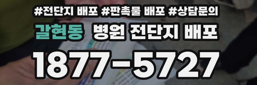 갈현동 병원 전단지 배포