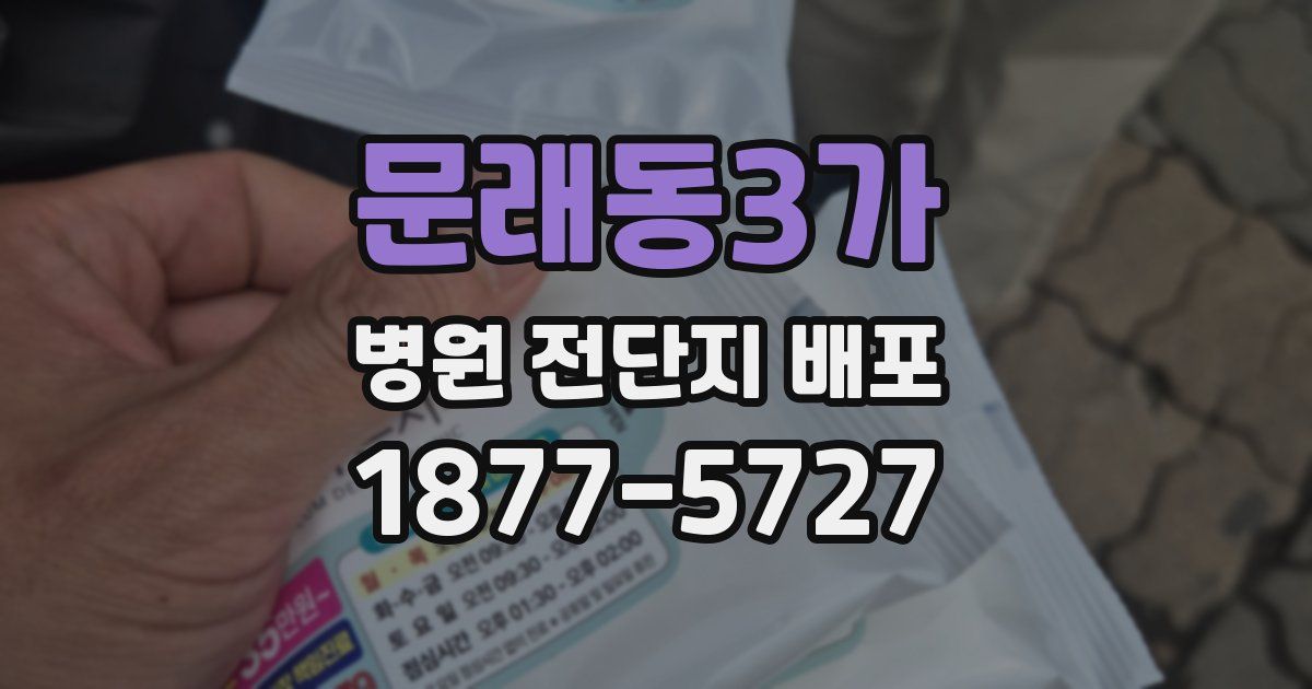 문래동3가 병원 전단지 배포
