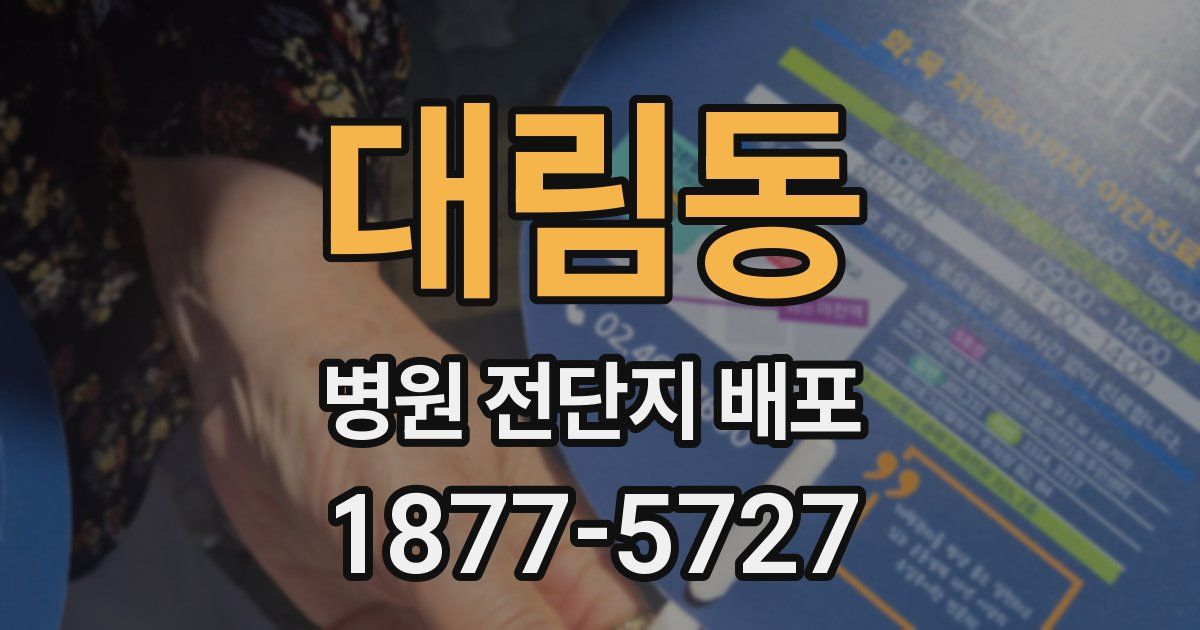 대림동 병원 전단지 배포