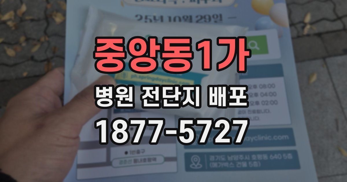 중앙동1가 병원 전단지 배포