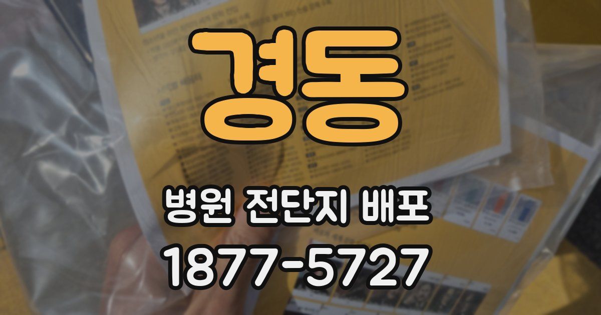 경동 병원 전단지 배포