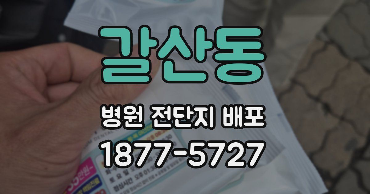 갈산동 병원 전단지 배포