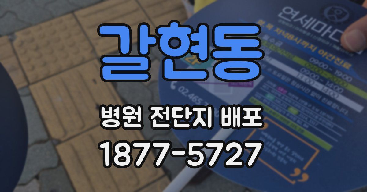갈현동 병원 전단지 배포