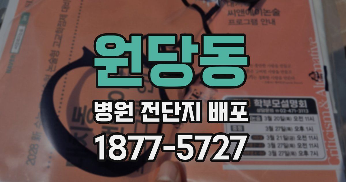 원당동 병원 전단지 배포
