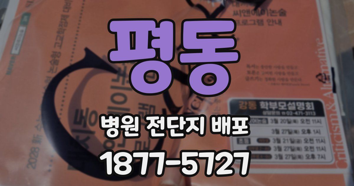 평동 병원 전단지 배포
