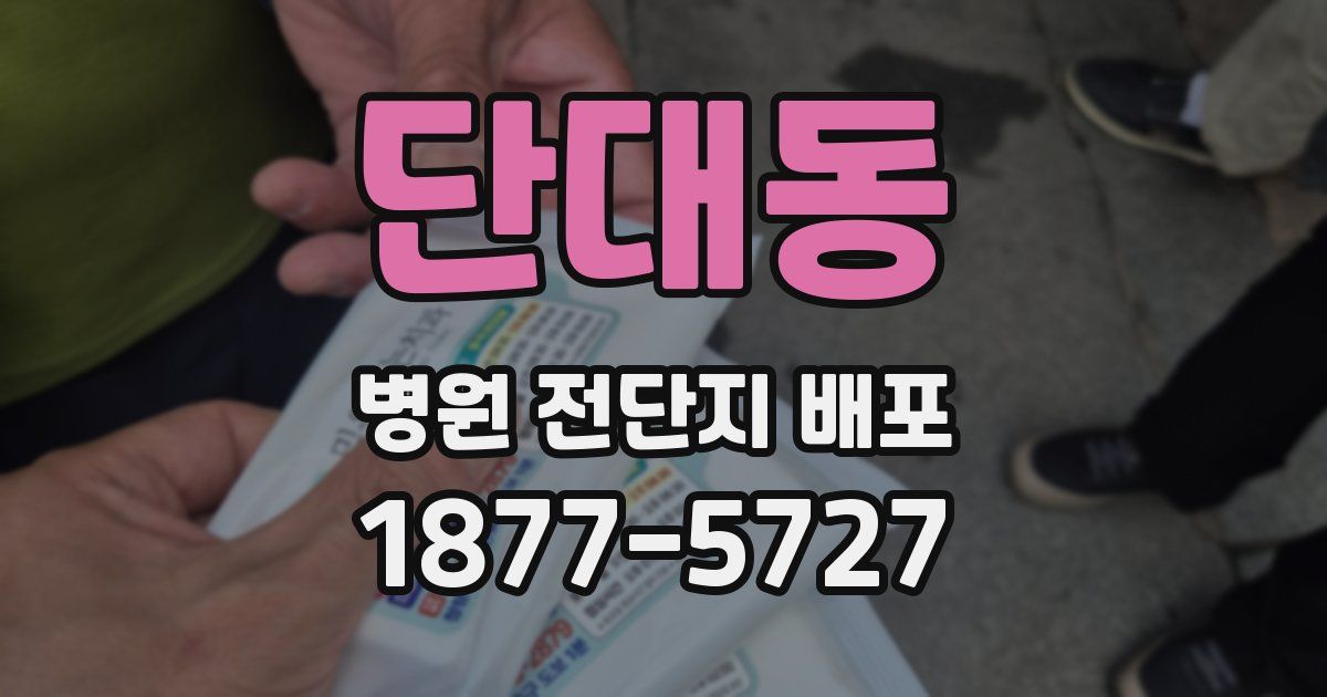 단대동 병원 전단지 배포