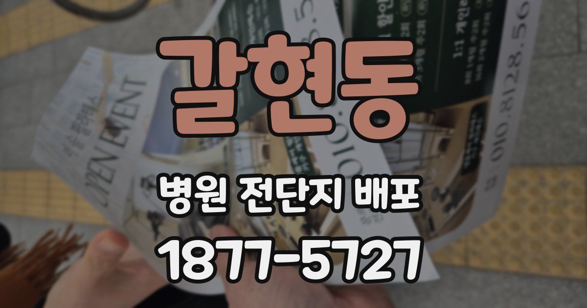 갈현동 병원 전단지 배포