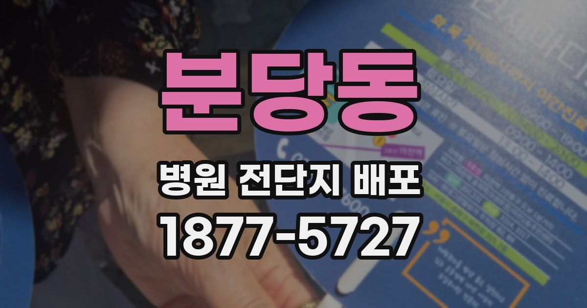 분당동 병원 전단지 배포