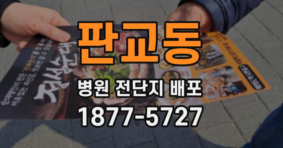 판교동 병원 전단지 배포