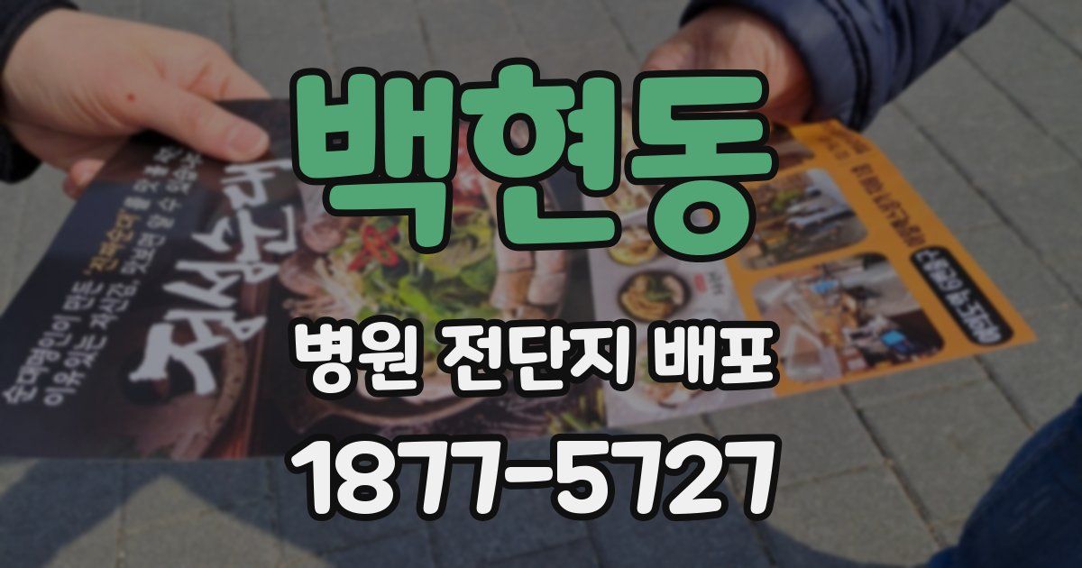 백현동 병원 전단지 배포