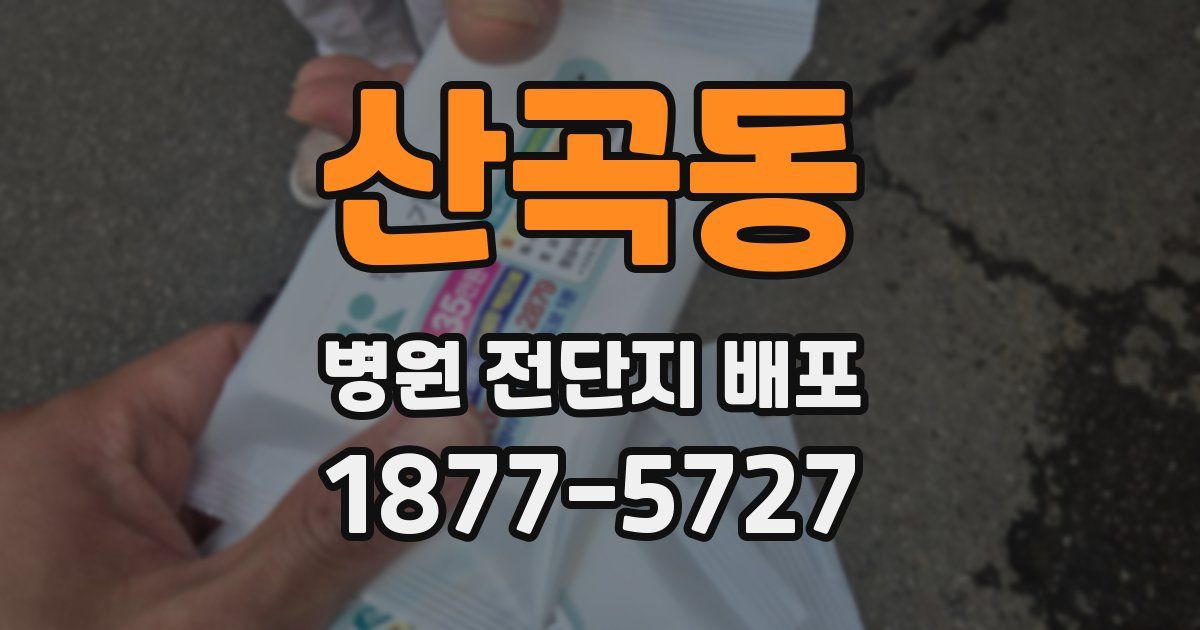 산곡동 병원 전단지 배포