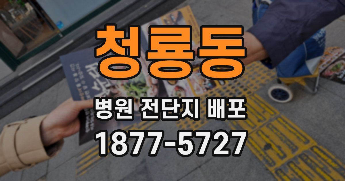 청룡동 병원 전단지 배포