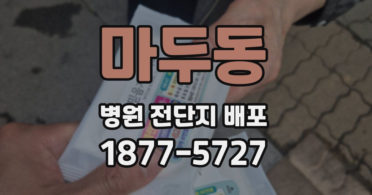 마두동 병원 전단지 배포