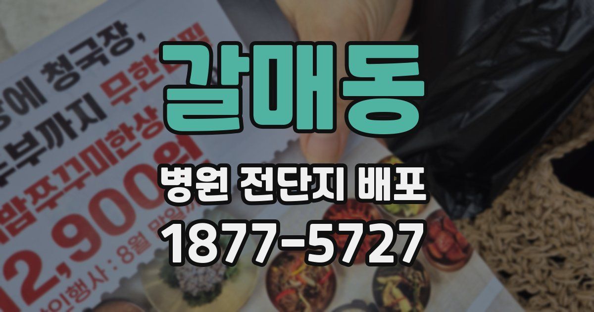 갈매동 병원 전단지 배포