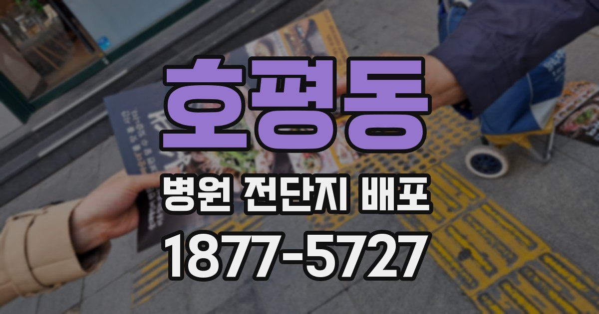 호평동 병원 전단지 배포