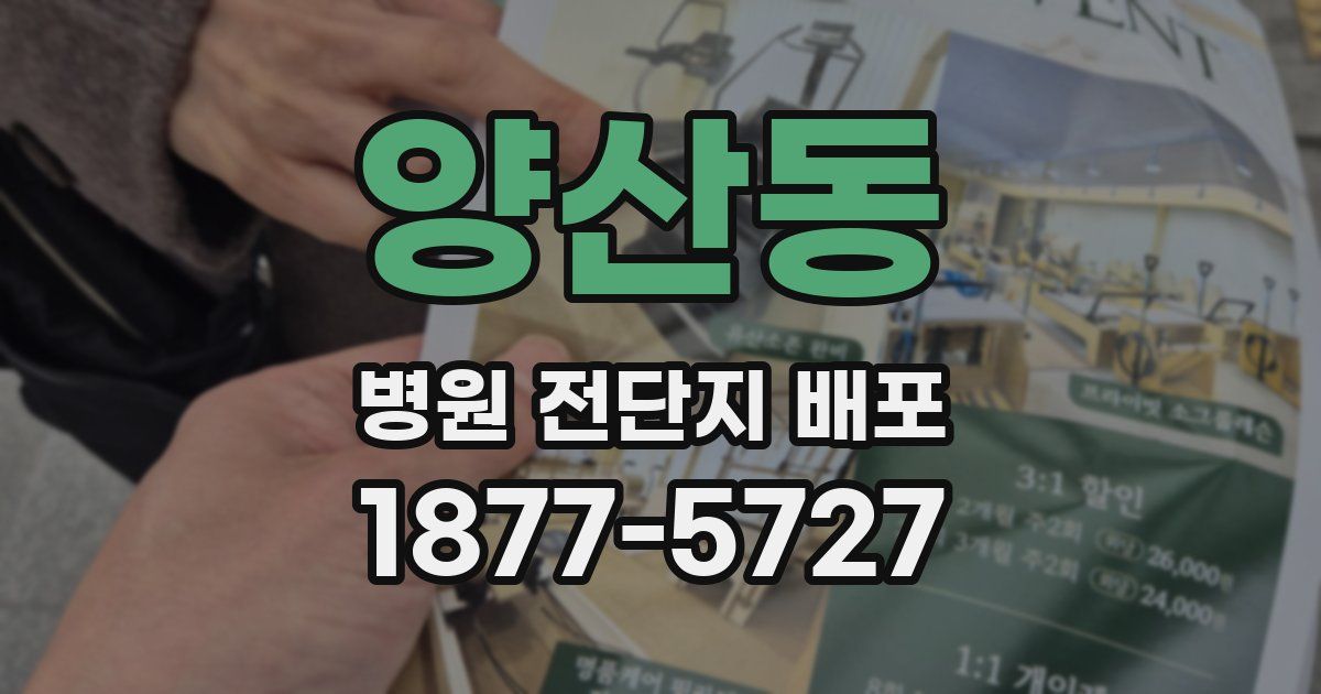 양산동 병원 전단지 배포