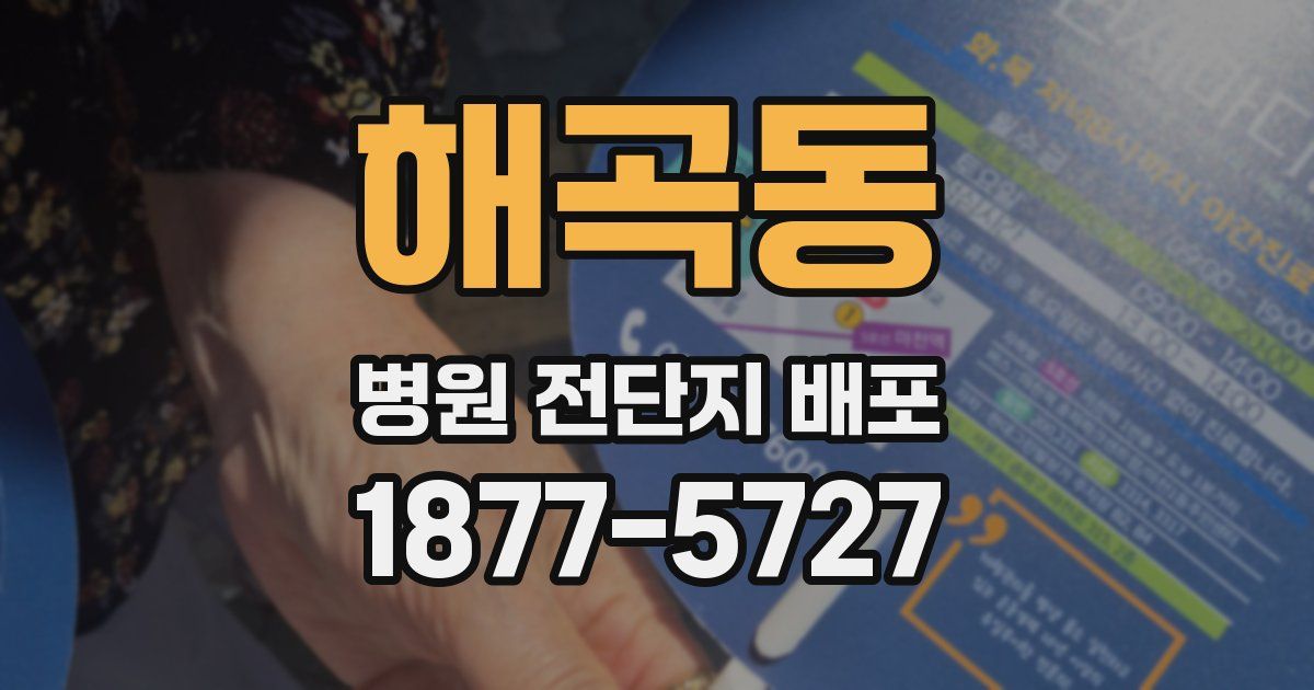 해곡동 병원 전단지 배포