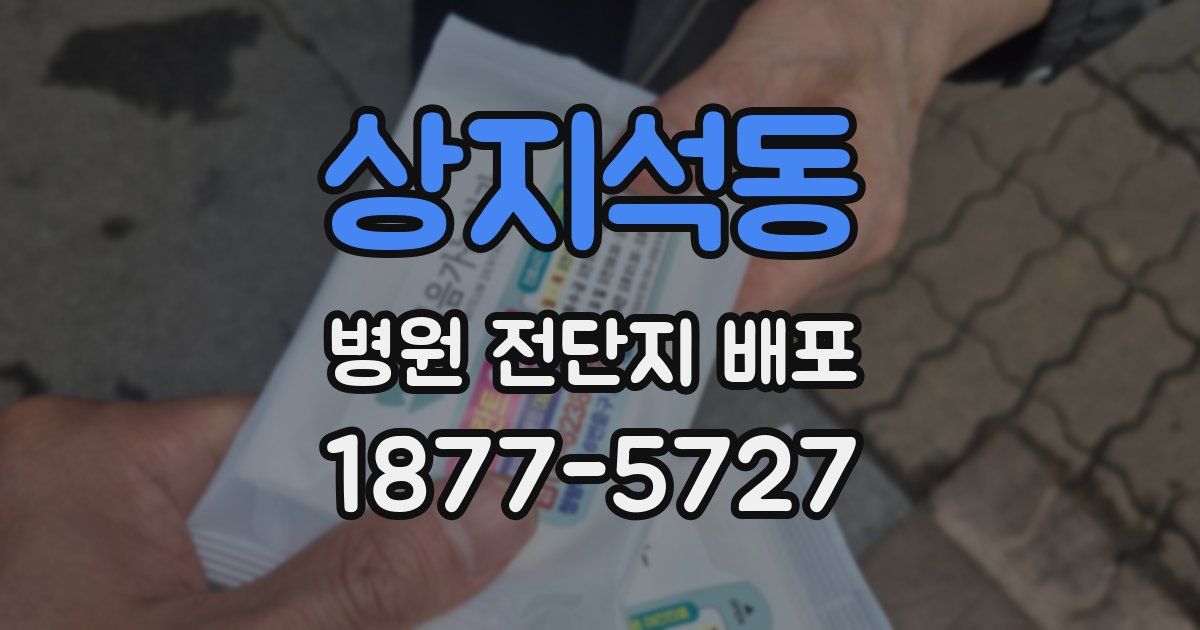상지석동 병원 전단지 배포